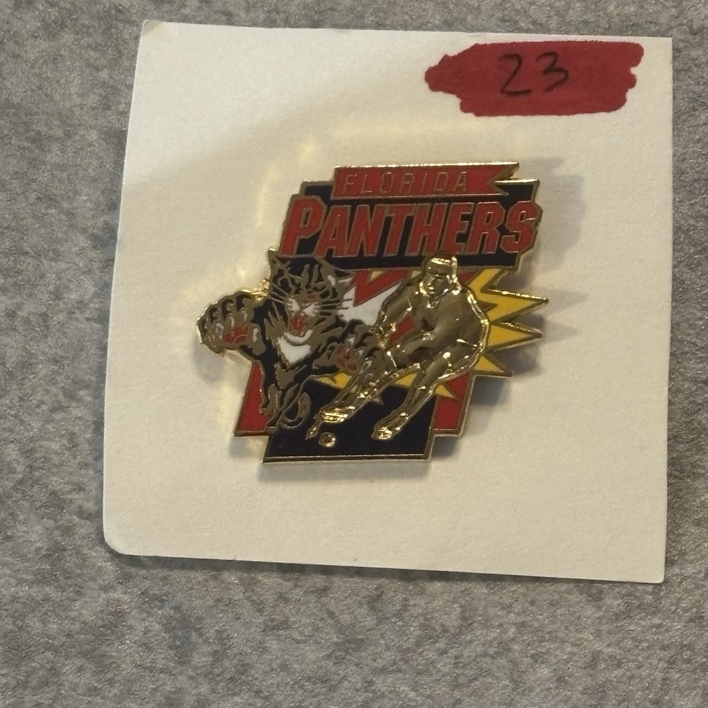 Vintage Florida Panthers Logo Hockey pin Flash Player NHL 90s CCM